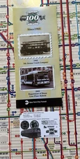 NYC TRANSIT BROCHURE  100 YEARS OF MOTORBUSES + METROCARD  ( 1953 )