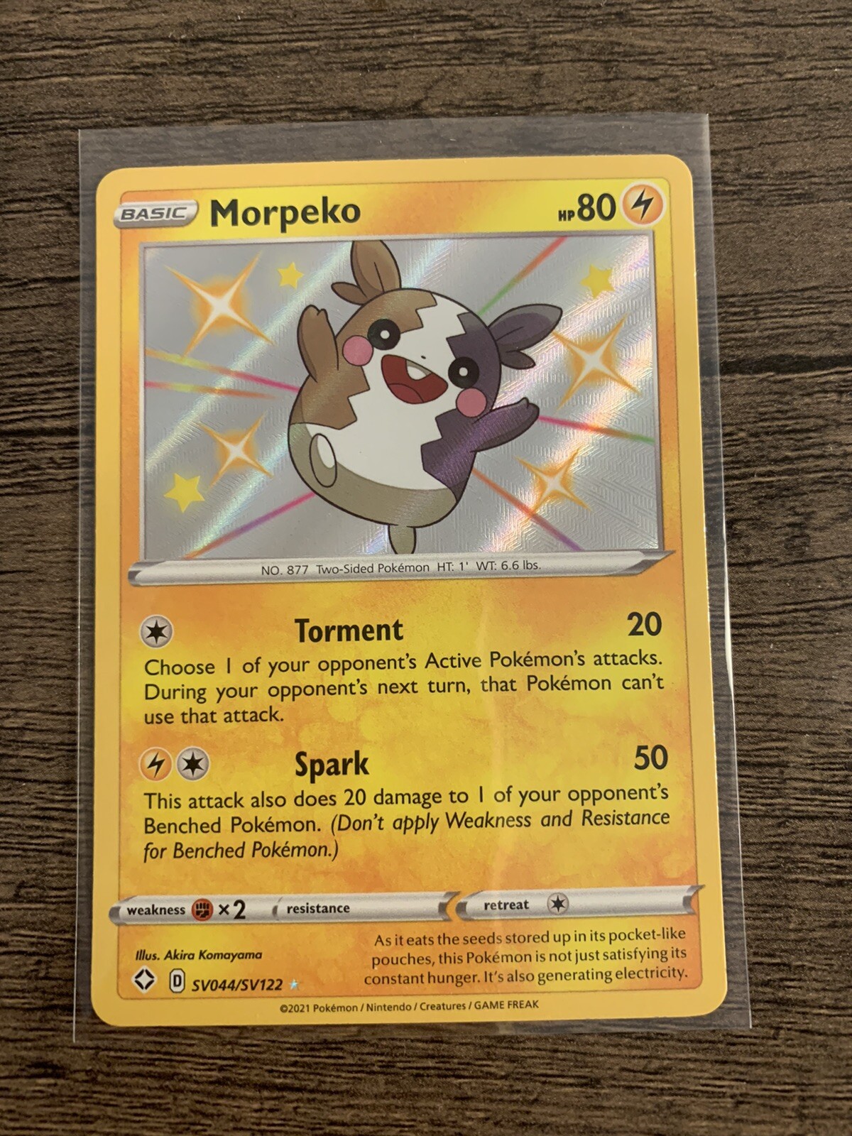 Morpeko SV044/SV122 Shiny Rare Vault Holo Pokémon TCG Card Shining Fates Mint