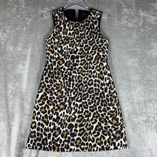 J. Crew Leopard Animal Print Sheath Dress Sleeveless Size 0