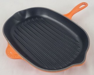 Le Creuset Cast Iron 32cm Flame Orange Enameled Grill Pan Made In France