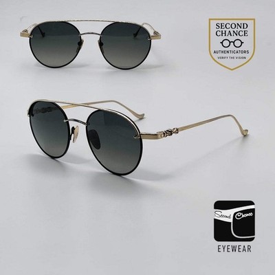 Chrome Hearts Bubba-A Black Gold Titanium ZEISS Aviator Sunglasses Japan