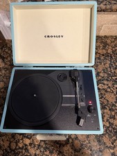 Crosley Blue Portable Suitcase Record Player Turntable w/ Headphone Jack