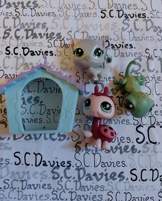 Littlest Pet Shop graue Katze 74 Gecko 111 Marienkäfer 888 blau Vogelhaus Konvolut