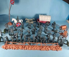BMC Civil War BATTLEFIELD Plastic Army Men 1:32 Scale Playset Accessories Lot