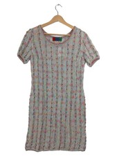 Abito donna in maglia Enrico Ermano taglia 40 multicolore fantasia zigzag