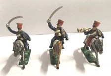 Lotto 3 Soldatini Ussari a Cavallo in Piombo 1800 - 25MM - Stampi Prince August 