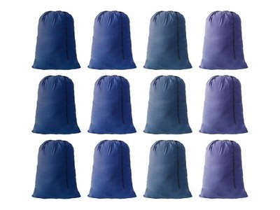 Extra Large Blue Laundry Bag 30''x40'' - Drawstring Closure, 12PCS - College, Dorm