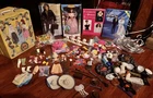 Large lot of vintage 1960s-90s Barbie & GI Joe accessories w/ NRFB dolls
