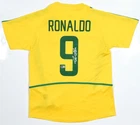 Ronaldo Autographed Brazil Home Soccer Jersey #9 - Beckett Holo *M