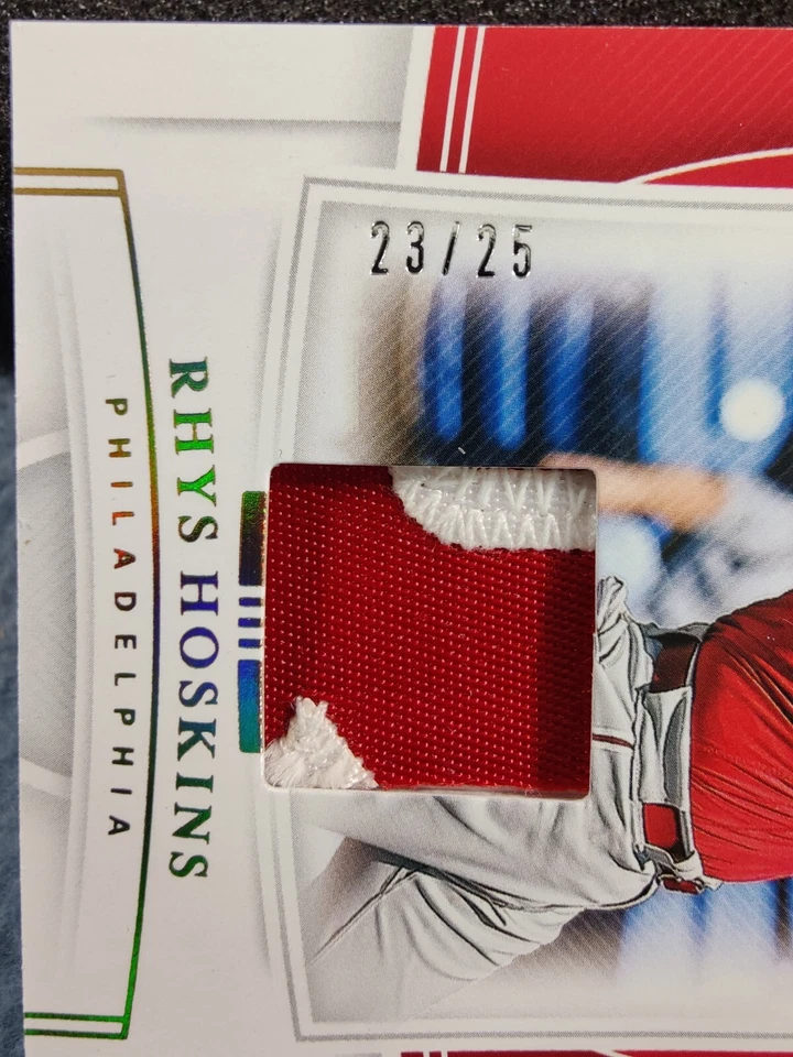 2020 NATIONAL TREASURES RHYS HOSKINS HOLO GOLD PATCH 23/25 PHILADELPHIA PHILLIES - Image 2 of 3
