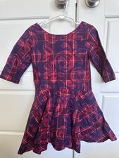 Tea Collection Girl’s Scottish Pattern Style Dress Size 4 Years