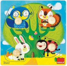 GOULA, Puzzle en bois 4 Pièces Les animaux de la forêt, GOA53462