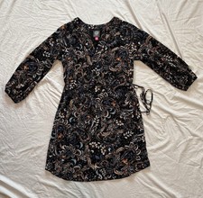 NWT Vince Camuto Size 4 Paisley Chiffon Fit & Flare Belted Mini Dress
