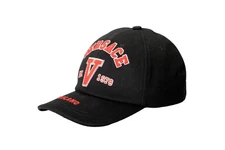 Versace Red V Logo Print Black Baseball Cap Hat size 58