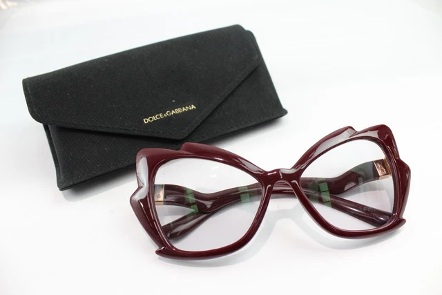 23 Dolce & Gabbana Prescription Sunglasses Cat Eye in Bordeaux Red w/ Case