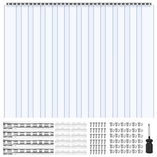Clear PVC Strip Curtain 84 in Height x 72 in Width x 0.08 in Thickness 12