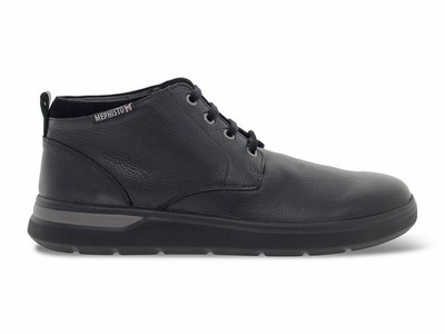 Ankle boot Mephisto OLMER N in black leather - Men's Shoes