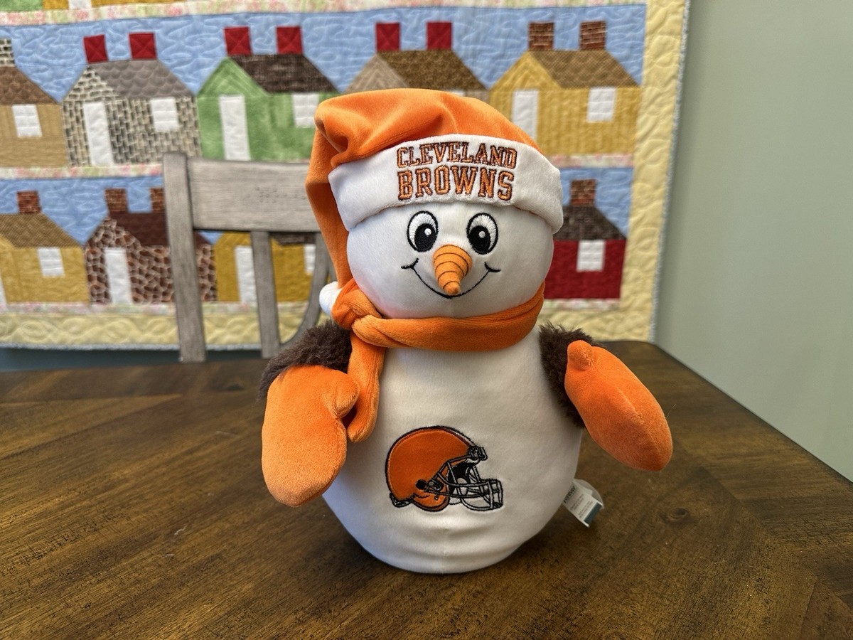 Cleveland Browns 12” Holiday Snowman Bean Plush Game Day Decor NFL