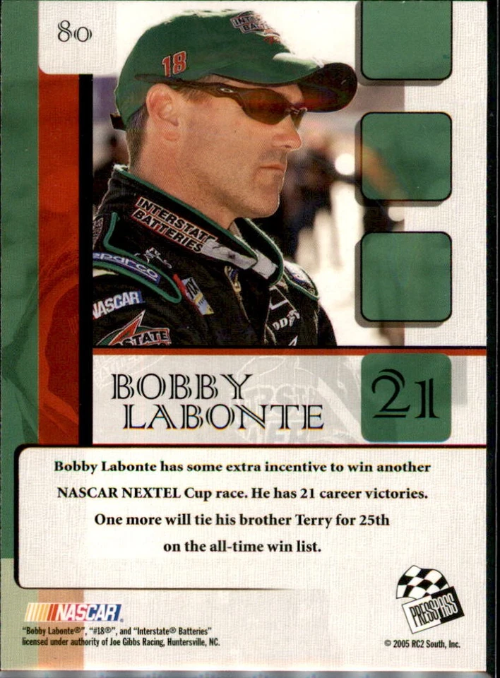 2005 Press Pass VIP #80 Bobby Labonte - Image 2 of 2