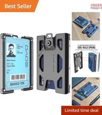 Polycarbonate Badge Holder No-Clip 4 Card Capacity Wallet ID Card Holder Black