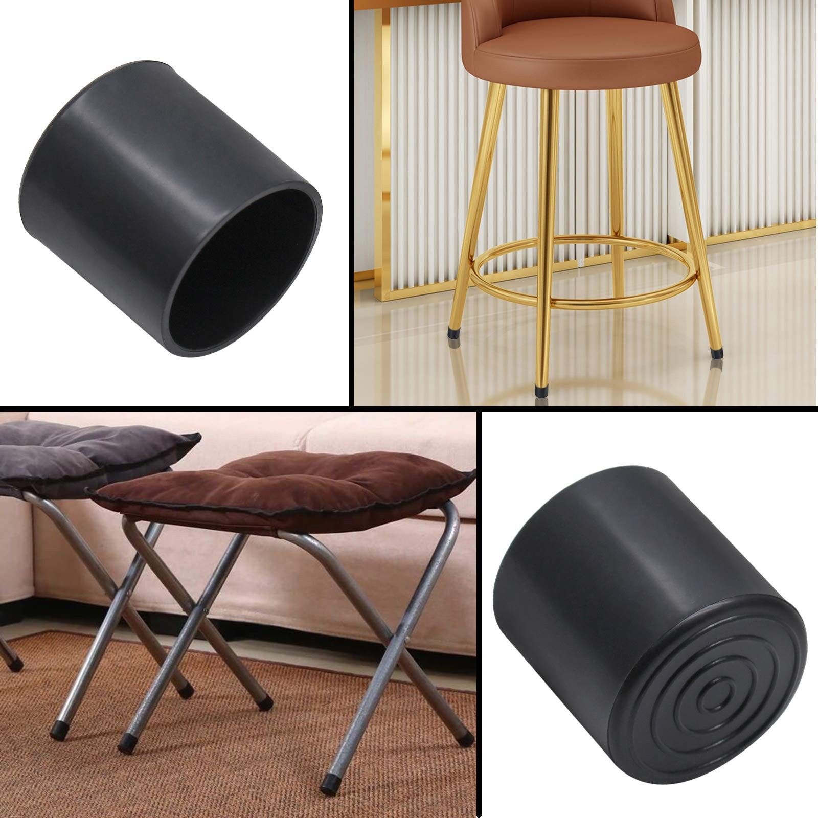 Bonsicoky 20Pcs Round Rubber Furniture Leg Caps 1-1/4/32mm Vinyl Flexible Cha...
