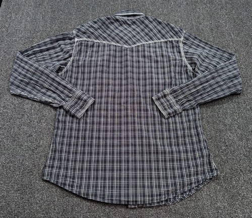 Camisa Western Twenty X 20X Para Hombre Perla A Presión Manga Larga Negra Rayas Talla Grande - Imagen 3 de 13