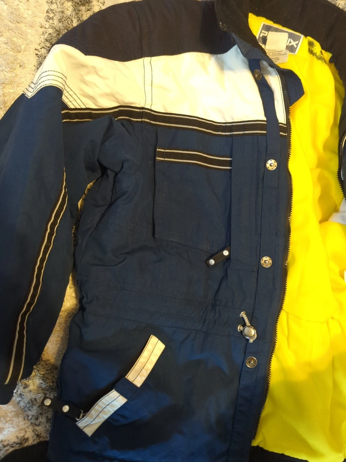 VTG PHENIX Men's XL Ski Snow Alpine Jacket Hood, Pockets, Blue Full Zip - product detail image 6