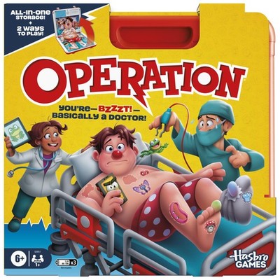 Updated Operation Game With Carrying Case And Sound Effects For Kids
