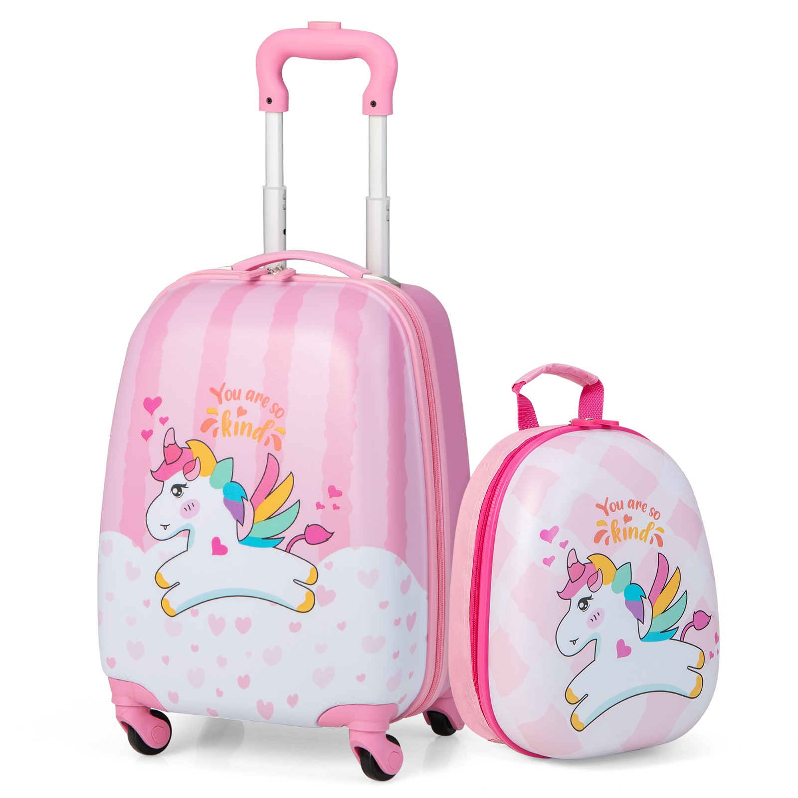 Set 12" Backpack And 16" Rolling Suitcase For Travel