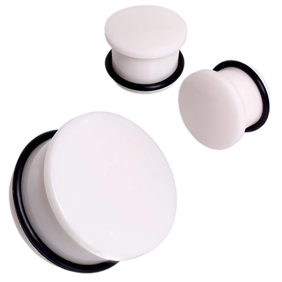 PAR de tapones orgánicos de hueso de búfalo con junta tórica Foto 2 de 2