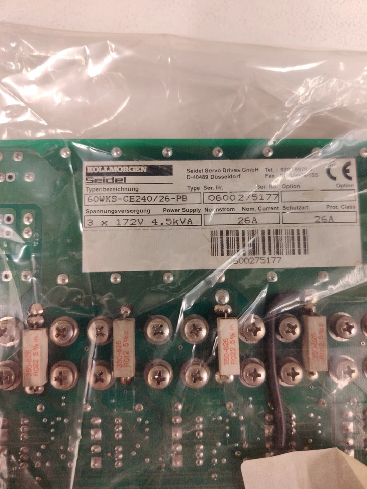 Seidel 60WKS-CE240/26PB 26 A Seidel 60WKS-M240/12-PB 12 A KOLLMORGEN - Image 1 of 1