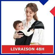 Écharpe de portage bébé coton noir 0-36 mois jusqu'à 15 kg