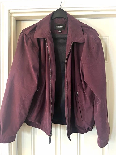 London Fog Men's Burgundy Full Zip Lined Jacket w/Pockets Size L video thumbnail