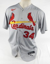 2020 St Louis Cardinals Drew VerHagen #34 Game Issued Grey Jersey 48 DP71000