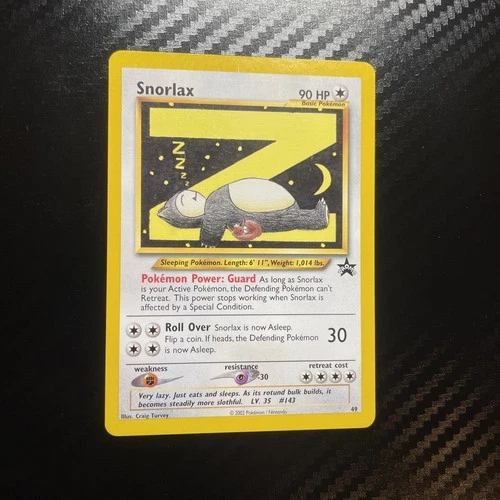 Pokemon TCG Snorlax WoTC Black Star Promo 49 LP