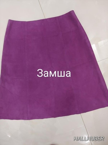 Women Hallhuber Skirt Pink Suede XS