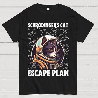 Funny Schrödinger's Cat Escape Plan Science Unisex T-Shirt S-4XL
