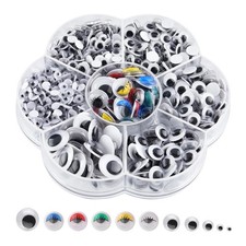 800Pcs Googly Eyes Self Adhesive 7 Sizes 4-12mm Wiggle Eyes Crafts DIY Art Kids