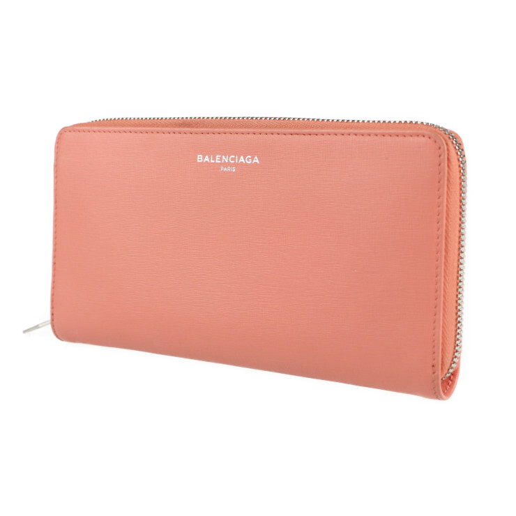 新品 バレンシアガ BALENCIAGA 長財布 エッセンシャル ローズブラッシュ Balenciaga Essential Long Wallet 519641 Leather Salmon Pink Round