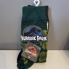Jurassic Park Mens' Dinosaur Adult Crew Socks 3 Pair