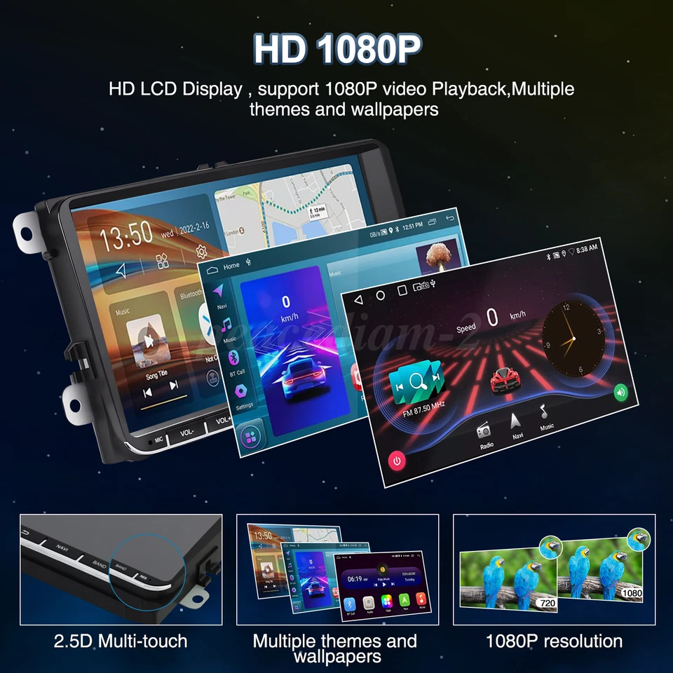 For VW Volkswagen Jetta Passat Android 13 Car Stereo Radio Carplay GPS Navi +Cam Foto 3 de 4