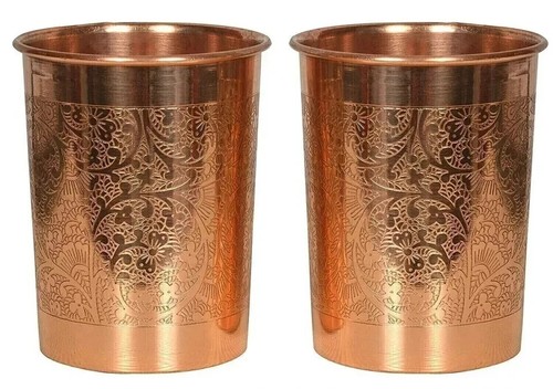 100% Reines Kupfer Wasser Glas Becher für Yoga Ayurveda Gesundheitliche Vorteile 4er Set - Bild 6 von 7