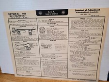1952 CHRYSLER SIX CYLINDER TUNE UP CHART  W/ DIAGRAMS  U.S. & CANADA