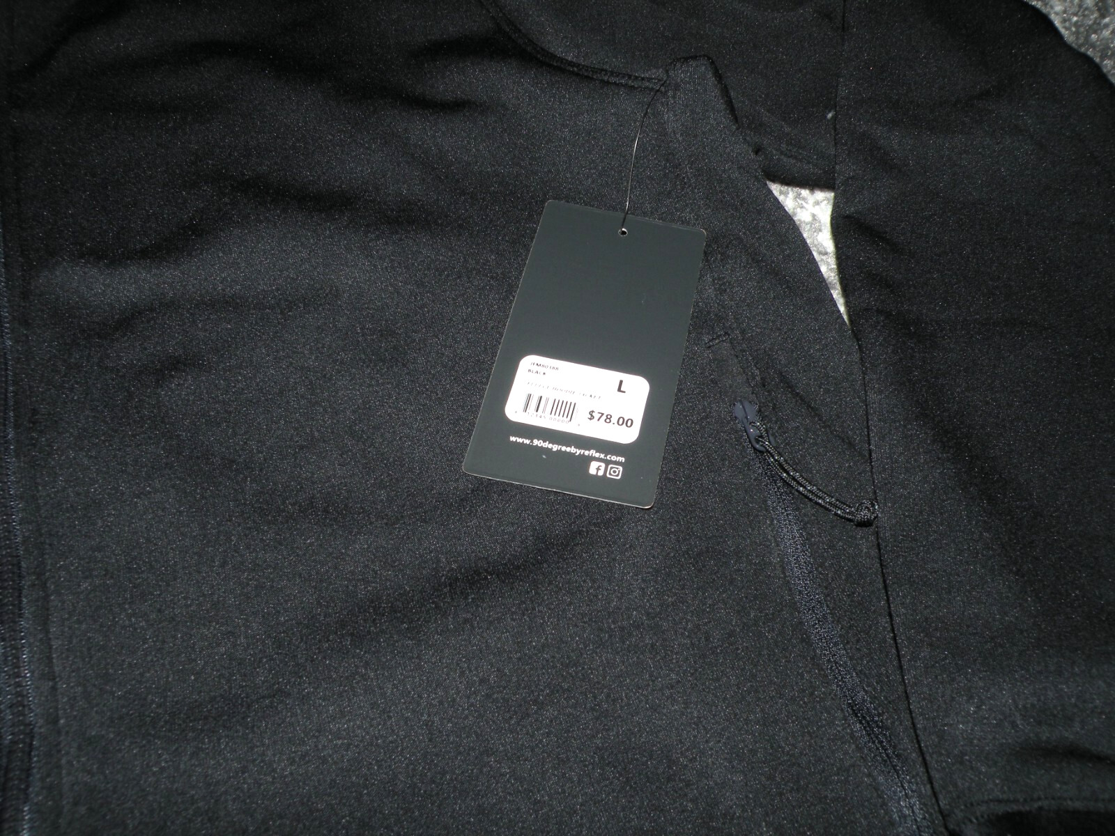 90 Degree By Reflex Men’s Zip Front Fleece Hoodie NWT XL $78.00 Retail
