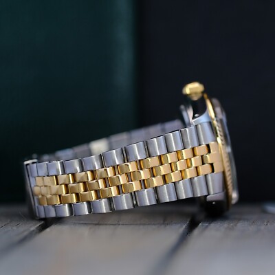 Rolex Datejust 16013 TwoTone 18KY & Steel Green Diamond