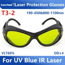 190-450nm & 800-1100nm OD4+ Blue IR Laser Protective Goggles Safety Glasses CE