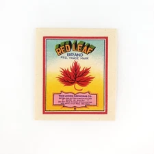 Red Leaf Brand Firecracker Label 1950s Chinese Yick Loong Fireworks Art C2361