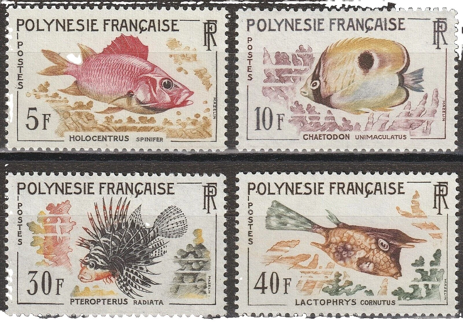Fish French & Colonies 1961-1970 Year of Issue Stamps
