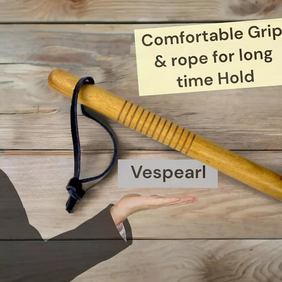 Bastón de madera para la mañana para protección del perro y tu bastón de seguridad 26 pulgadas Foto 2 de 4