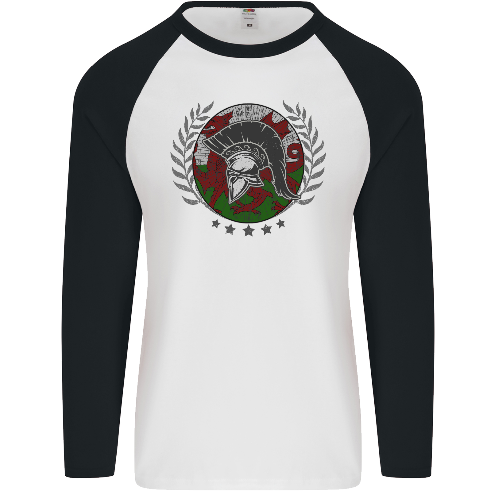 Welsh Bodybuilding Flag Gym Training Wales Mens L/S Baseball T-Shirt